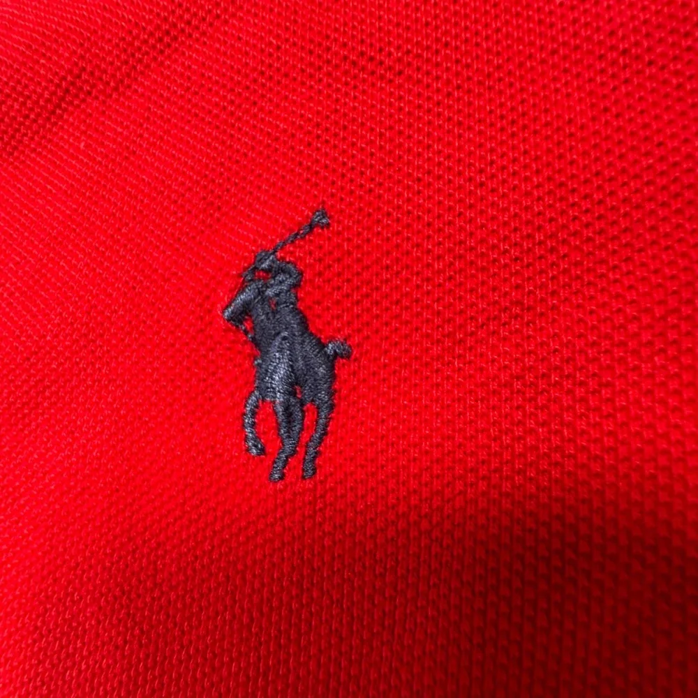 Polo Ralph Lauren Polo Shirt Pique Short‎ Sleeve Custom Fit Red Mens Medium